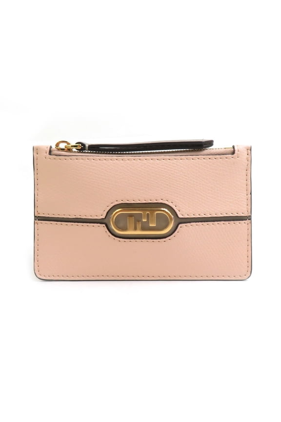 Pre-Owned FENDI Business Card Holder/Card Case Leather Pink Beige Gold Women's 7AS135 ALS6...