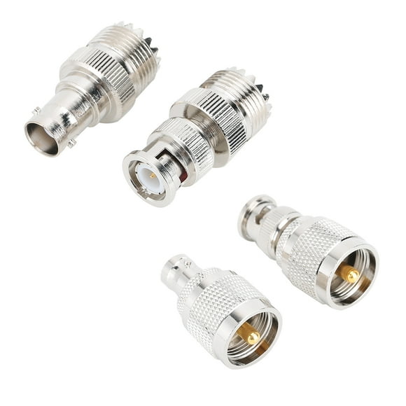 Uhf To Bnc Adapter Uhf Adapter Bnc Connector Uhf Male To Bnc Female Antenna Connector 4 Pcs UHF To BNC Nickel Plated Copper Connector Adapter 50 Ohm For Antenna WiFi Wireless LAN