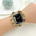 thumbnail image 3 of Dwitch Compatible with Apple Watch Band 42mm 44mm 45mm 49mm for Women, Fashion Boho Bracelet Multilayer Leather Wrap Braided Strap for iWatch Series 10(46mm)/9/8/7/6/5/4/3/2/1/SE,White, 3 of 6