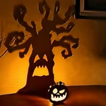 Spooky Halloween Candle Holders Set - Vintage Ghost Tealight Stands That Cast Eerie Shadows, Perfect for Tabletop & Mantel Horror Decorations