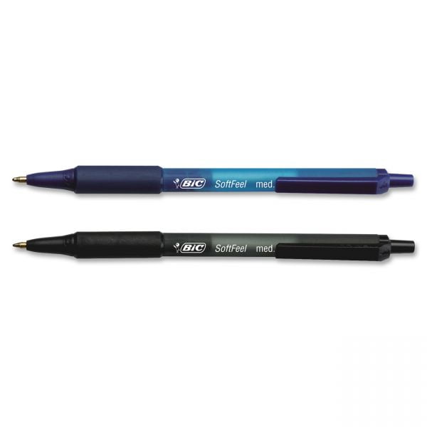 BIC Soft Feel Ballpoint Pen Value Pack, Retractable, Medium 1 mm, Assorted Ink and Barrel Colors, 36/Pack