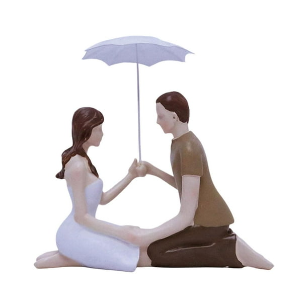 Figura de pareja creativa de niño y niña, artesanía decorativa, estatua de pareja sosteniendo Arrodillado