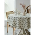 thumbnail image 4 of Verolix Blue Floral Round Tablecloth 60 Inch, Farmhouse Flower Polyester Table Cover for Dining Table Decor, 4 of 5