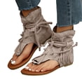 thumbnail image 5 of Mostsola Flip Flops for Women Suede Gladiator Sandals Cowboy Cowgirl Ankle Boots Casual Flats, 5 of 6