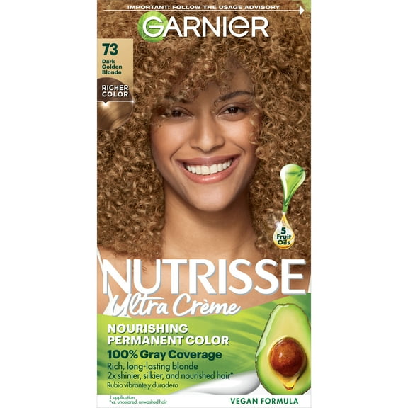 Garnier Nutrisse Nourishing Hair Color Creme, 073 Dark Golden Blonde Honey Dip