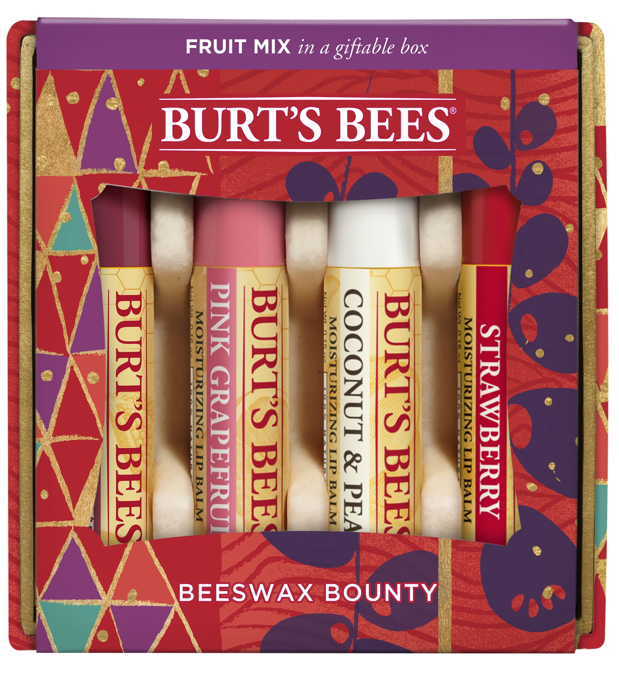 (14 Value) Burt's Bees Beeswax Bounty Fruit Mix Lip Balm Holiday Gift