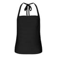 thumbnail image 6 of Otntypg Women's Ruched Halterneck Y2K Crop Tops Adjustable Tie Back Sleeveless Slim Fit Cami Top Teen Girls Textured Square Neck Shirts Black M, 6 of 8