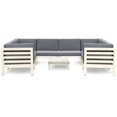 thumbnail image 1 of Noble House Oana 9pc U-Shaped Sectional Sofa Set Cushion Weather Gray/Dark Gray, 1 of 8