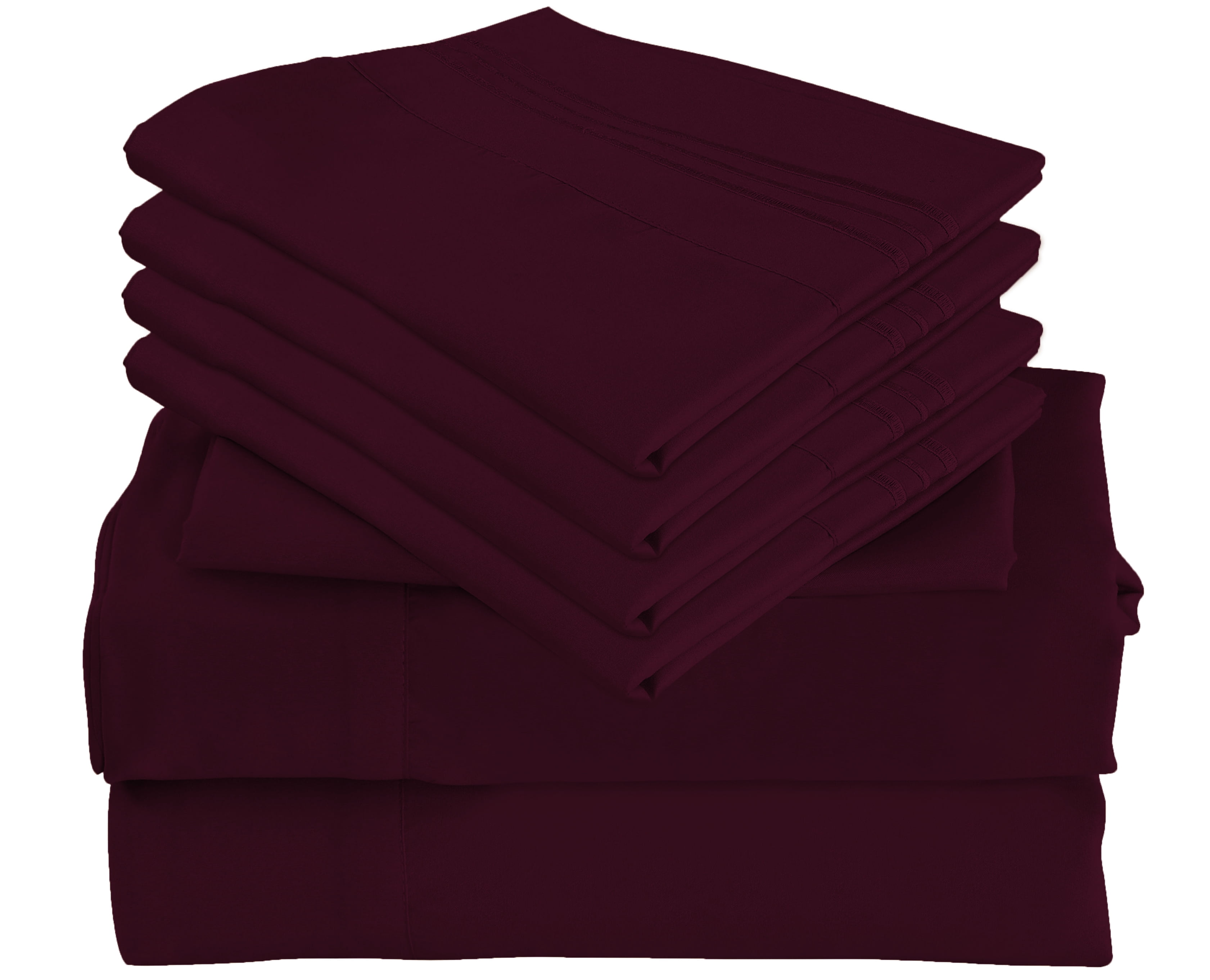 6 Piece Luxury Rayon Made From Bamboo Sheets Set Queen Eggplant Sheets