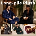 thumbnail image 5 of VULCANODON Mens Robe Big and Tall with Hood,Full Length Plush Robe for Men Long Fleece Bathrobe（Navy, Large-X-Large）, 5 of 6