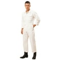 thumbnail image 2 of inhzoy Mens One Piece Work Jumpsuit Long Sleeve Zip-Up Mechanic Workwear Coveralls White 4XL, 2 of 8