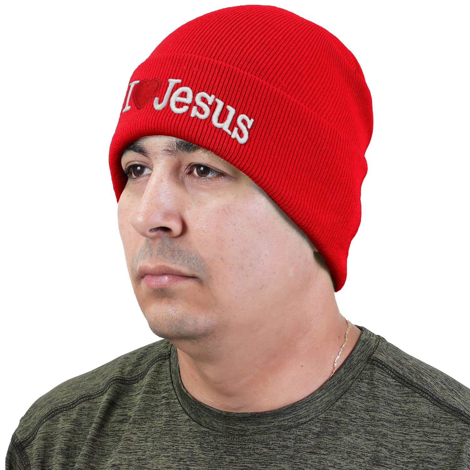 12-Pack I Love Jesus Beanie Hat Ski Cap Plain Solid Color Warm Great for Winter (12 Assorted Color)