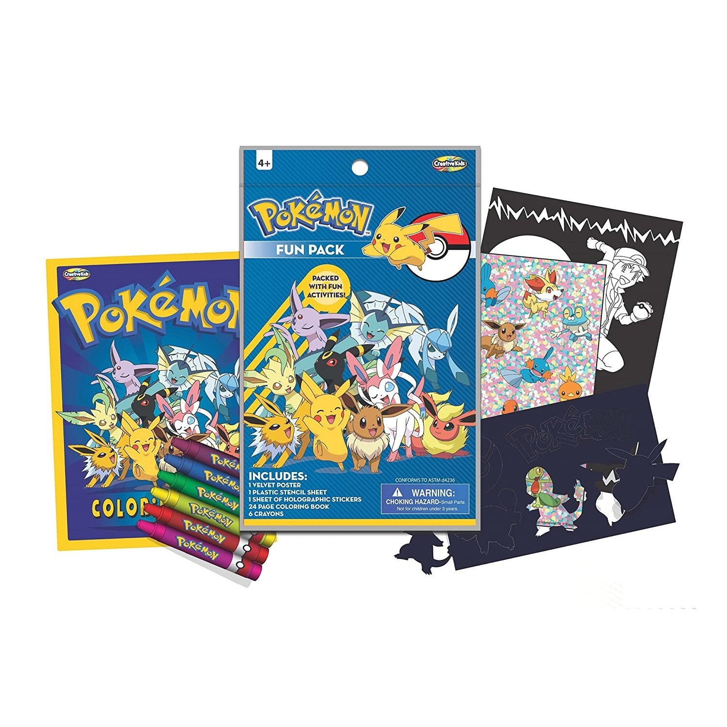 F# New Pokemon Activity Pack & Pencils Coloring Book Stickers Poster Stencil 
