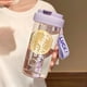 thumbnail image 1 of Vaso de plástico con pajita y asa de gran capacidad (600 ml) | Vaso hermético para estudiantes y oficina, ideal para tés de hierbas e infusiones de frutas | Incluye 1 taza en rosa, morado, blanco o, 1 of 6