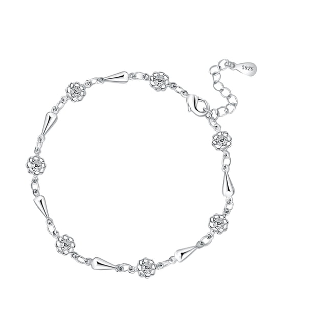 Qarigey De Hoja Floral Retro Simple De Circón De Moda Acentos De Circón Brillantes Para Estilos De Moda Ropa, zapatos y accesorios Miscelánea Oro blanco