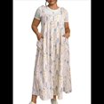 thumbnail image 1 of Vestido de Verano para Mujer, Talla Grande, Informal, Sin Mangas, con Tirantes Finos, para Playa Flores Rosas XXL, 1 of 7