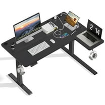 JOZ Electric Standing Desk, Height Adjustable Standing Desk, 24x48 Inches Sit Stand up Desk, with Memory Controller Home Office Desk, Black L Shaped Desk