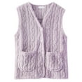 thumbnail image 4 of Tisuna Cardigan Sweaters For Women Solid Color Sleeveless V Neck Vest Lightweight Soft Women Fall Winter Button Up Waistcoat Light Purple Size Xl, 4 of 4