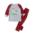 thumbnail image 2 of Odeerbi Christmas Pajamas for Family Holiday Long Sleeve Family Christmas Pajamas Matching Sets Kids Casual Printed Top with Bottom Outfits Home Wear Sleepwear Family Matching PJs Set Red, 2 of 6