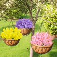 thumbnail image 6 of 6 Pcs Artificial Wisteria Flowers for Outdoor 13.8'' Faux Hyacinth Flowers for Home Porch Decoration Fake Silk Floral for Wedding Spring Garden Fence Porch Outsides Decor,Pink, 6 of 6