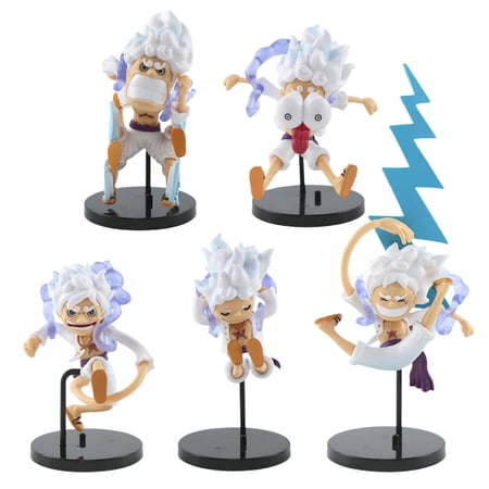 Njube Anime Figure Luffy Figure (5PCS)Desk Figure Model Doll Anime Figures