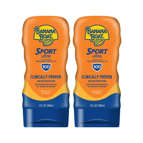 Banana Boat Sport Ultra Spf 100 Sunscreen Lotion, 4Oz | Banana Boat Sunscreen Lotion Spf 100, 4Oz Each Twin Pack - Pack Of 1