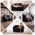 thumbnail image 4 of Daeorio 52" Upholstered Loveseat Sofa,L-Shaped Cloud Couch Comfy Chenille 2 Pillows for Small Spaces,Living Room,Bedroom and Apartment(Black), 4 of 11