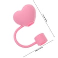 thumbnail image 2 of OULII 4pcs Heart Straw Lid Accessories PVC Dust Protection for Valentine's Day Parties Women Couples, 2 of 8