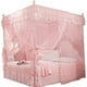 thumbnail image 1 of Mosquito Netting, Luxury Princess 3 Side Openings Post Bed Curtain Canopy Netting Mosquito Net Bedding Queen Bed Curtains(S-Pink), 1 of 5