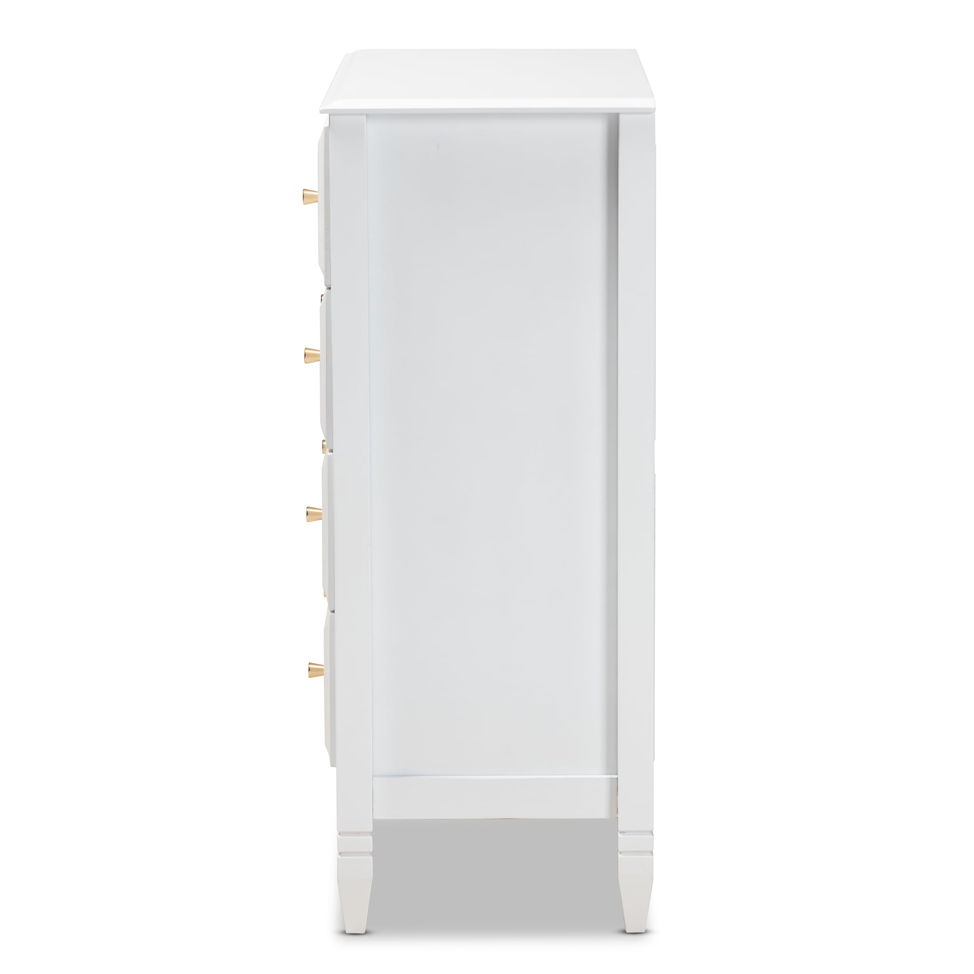 Baxton Studio Naomi Classic and Transitional White Finished Wood 4-Drawer Bedroom Chest