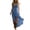 Blue, variant on ShomPort Womens Summer Dresses Flowy Ruffle Hem Deep V Neck Sleeveless Elegant Vacation Boho Sundresses