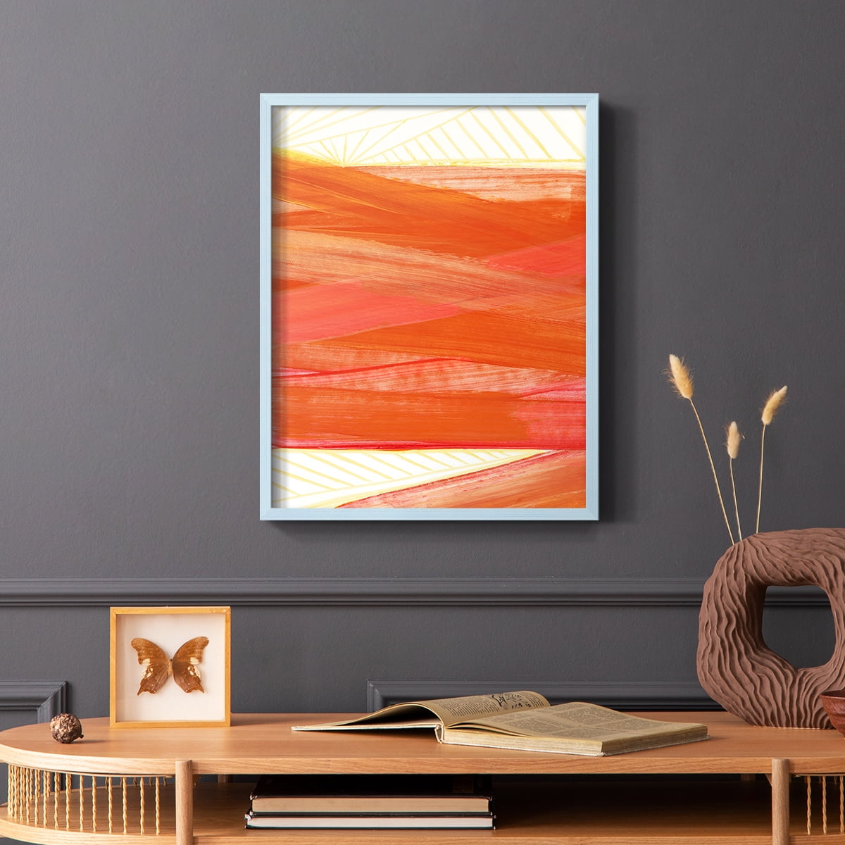 Warm Rays II Framed Print in Blue Solid Wood 11 x 14 Framed Print