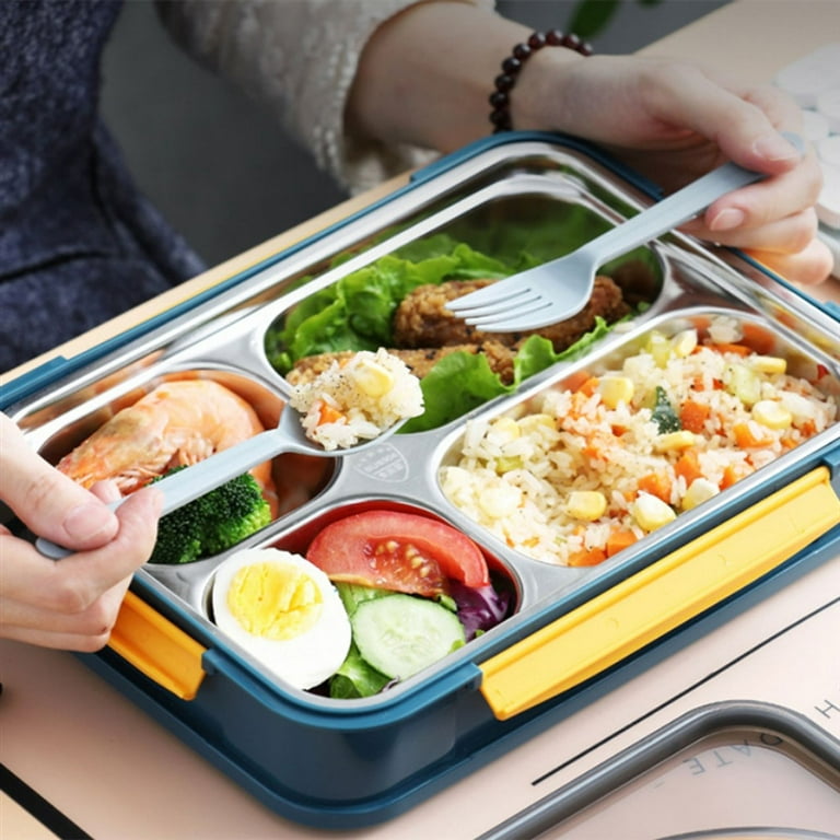 Bento Box Stainless Steel Lunch Box Food Warmer Leak-proof Breakfast Lunch  Box For Kids With Compar