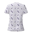 thumbnail image 4 of Naloa Lavender Flowers Print T-Shirts Short Sleeve V Neck Tees for Women Fashion Tops Trendy Lightweight Soft Casual Summer Outfits Clothes, 4 of 5