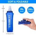 thumbnail image 3 of UTOBEST 250ml Soft Flask Collapsible Water Bottles, Blue, with Bite Valve (2 Count), 3 of 8