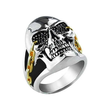 Skull Ring with Chain Details