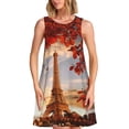 thumbnail image 1 of Disketp Eiffel Tower para Vestido sin Mangas para Mujeres, Vestidos de Verano para Mujeres, Casual y Holgado para la Playa, 1 of 7