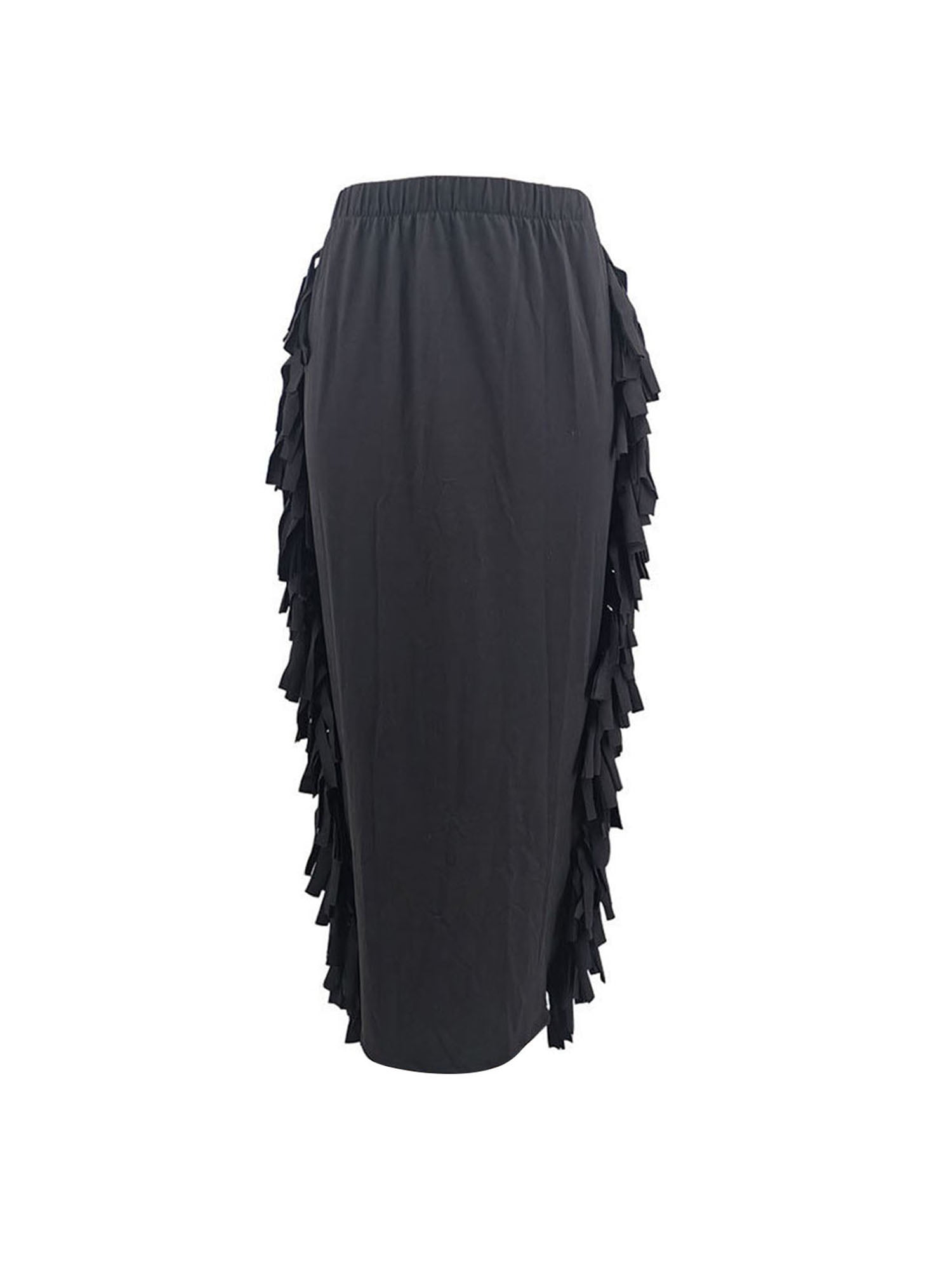 Huakaishijie Long Skirts for Women A Line Maxi Skirt, High Waist Ankle Length Flowy Pencil Midi Mid-Calf Skirt, Women's, Size: Small, Black