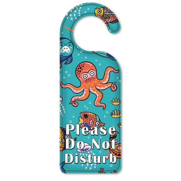 Do Not Disturb Door Knob Hanger Sign - Whimsical Sea Creatures