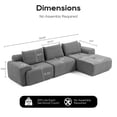 thumbnail image 2 of L-Shaped Sectional Couches for Living Room with Memory Foam & Steel Frame - No Assembly Convertible Sofa Bed, Corduroy Fabric Compression Sofa, Modular Couch for Apartments,Bedrooms,Home Theate, 2 of 9