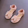 thumbnail image 2 of LNMQLPDBS Toddler Girls Dress Shoes Shining Bowtie Decoration Flat Dressy Shoes Girls Sandals Size 3 Performance Princess Shoes for Flower Girl with Adjustable Buckle for Wedding Birthday Party, 2 of 7