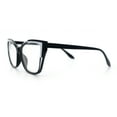 thumbnail image 6 of Womens Oversized Cat Eye Geometric lightening Bolt Print Sunglasses Black White, 6 of 8