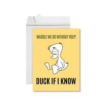 Koyal Wholesale Funny Farewell Jumbo Card Waddle We Do Without You 8.5 x 11 inch Goodbye Greeting Card with Envelope