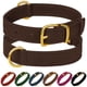 thumbnail image 1 of Collar de piel auténtica para perro, collar de mascota acolchado suave y resistente para perros pequeños, medianos y grandes (café, M, ajuste de cuello de 12 a 15, 1 of 8