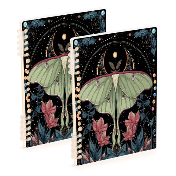 Wirebound Notebook Hardcover Spiral Notebooks Beautiful Moth, 60 Pages, 80 GSM, 5.7 x 8.3in