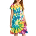 thumbnail image 4 of JoyHoop Toddler Girls Cotton Casual Dress Cartoon Print Short Sleeve Dress Girls Summer Sundress, 4 of 7