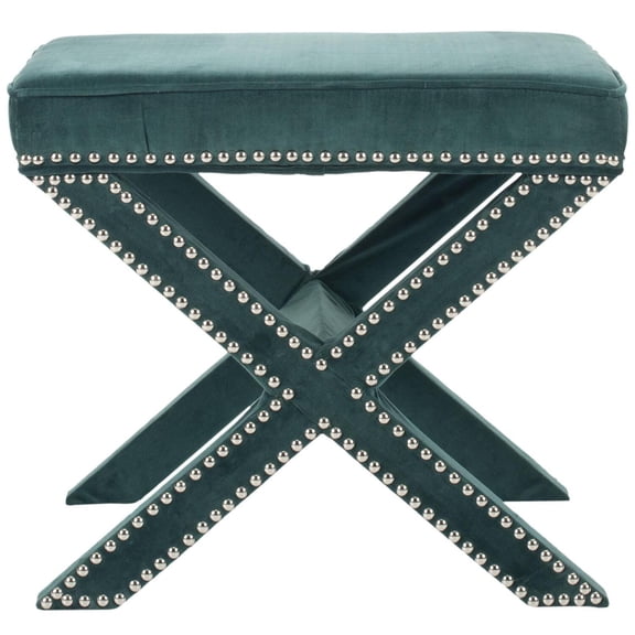 Safavieh PALMER OTTOMAN - SILVER NAIL HEADS