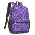 thumbnail image 4 of 17 Inch Lightweight Backpack,PVC Waterproof Oxford Fabric, Ergonomically Designed, with Large Capacity, Leopard Animal Pattern, 4 of 5