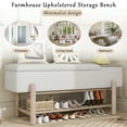 thumbnail image 4 of TREXM Farmhouse Upholstered Storage Bench with Hidden Compartment, Modern Entryway Bench for Living Room, Entryway, and Hallways (Natural), 4 of 9