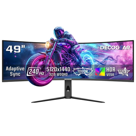 Deco Gear 49” 240 Hz Curved Super Ultrawide Dual QHD Gaming Monitor